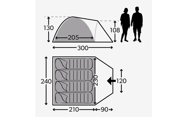 Kampa Brighton 4 Kuppelzelt Grey 3 Kampa Brighton 4 Kuppelzelt Grey