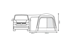 Outdoor Revolution Cayman Midi Air Vorzelt Low 180 Bis 210 Cm -Camping Abenteuer Verkauf 633251 4431479
