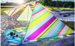 Bent Zip-Canvas Single Verbindbares Sonnensegel 250 X 250 X 250 Cm Türkis -Camping Abenteuer Verkauf 696500 4862600 2