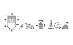 High Peak Zelt Goshawk 4 Tunnelzelt -Camping Abenteuer Verkauf 803042 5244845